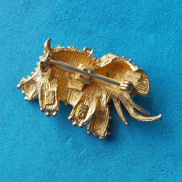 Vintage Tiffany-Style Gold Elephant Brooch By House of Borvani, 1966 - Picture 2 of 3
